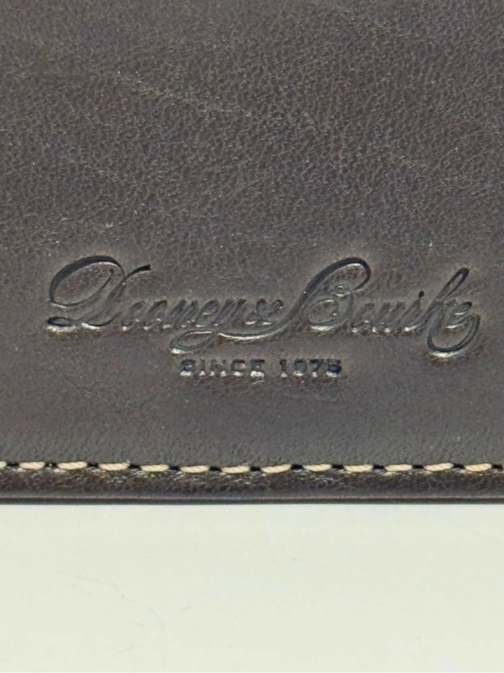 NWT Dooney & Bourke Brown Leather Card Holder with Red ID Window